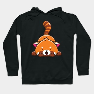 Cute Happy Red Panda Cartoon (2) Hoodie